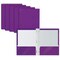 Better Office Products 2 Pocket Glossy Laminated Paper Folders Portfolio With Prongs, Letter Size, Purple, 25PK 84284 - alternate 1